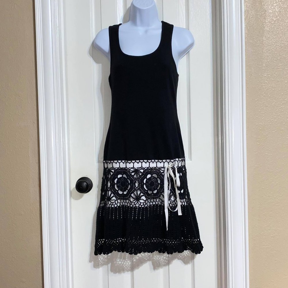 Moda International Ribbed Racerback Crochet Dress